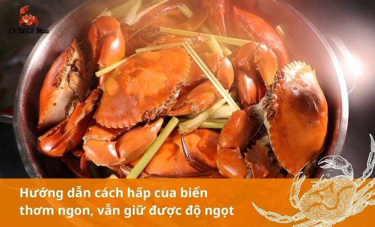 Xếp cua vào một cái nồi, cho gừng, sả, hành, ớt và hạt nêm vào, đổ bia hoặc nước dừa tuỳ thích, hấp với lửa vừa trong khoảng từ 15 - 20 phút....