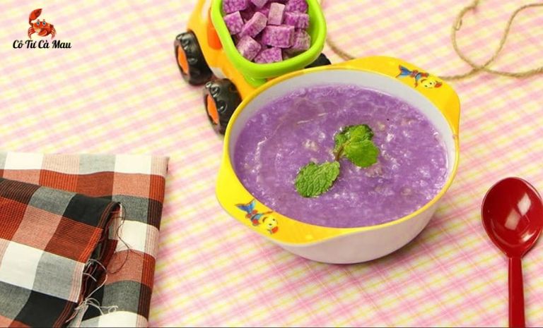 Cháo ghẹ kết hợp cùng khoai lang tím