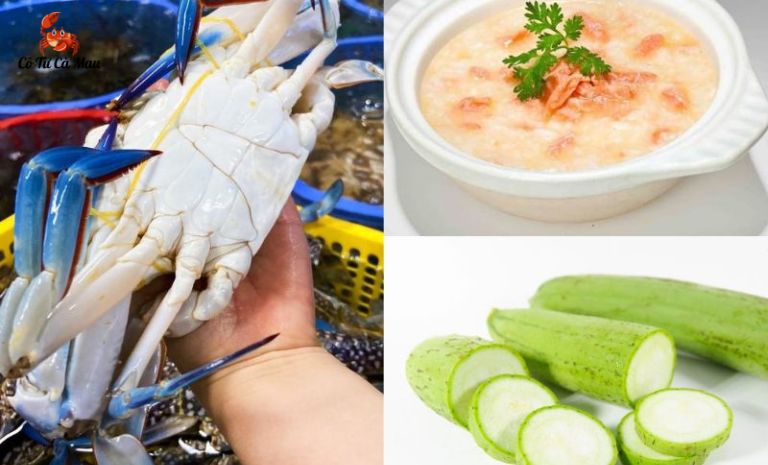 Cháo ghẹ cho bé nấu cùng mướp